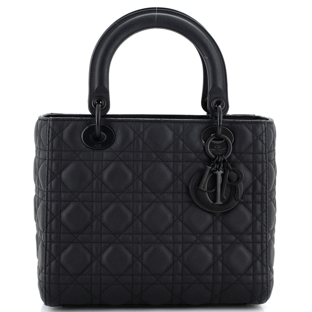 Ultra Matte Lady Dior Bag Cannage Quilt Calfskin Medium