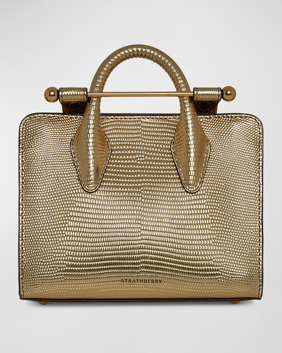 Boss Nano Metallic Lizard-Embossed Tote Bag