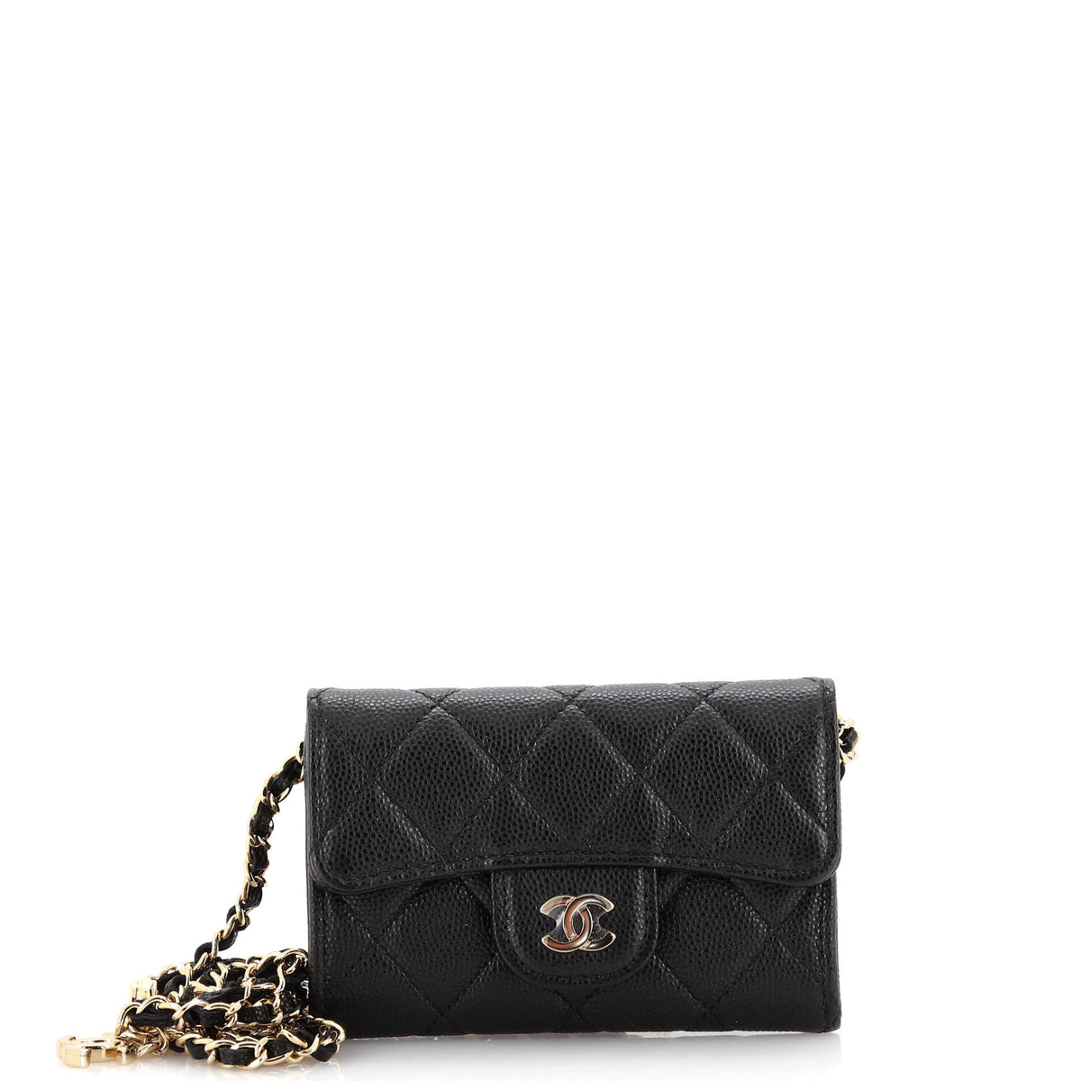 Chanel CHANEL Classic Flap Chain Belt Bag Quilted Caviar Mini
