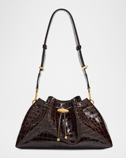 Bon Bon Medium Croc-Embossed Leather Shoulder Bag