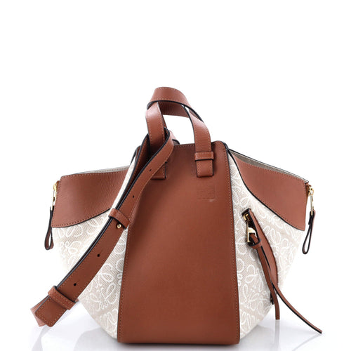 LOEWE Hammock Bag Leather and Anagram Jacquard Small