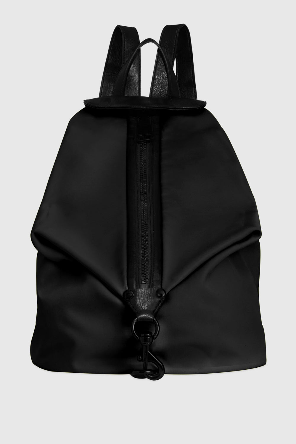 Rebecca Minkoff Jumbo Julian Zipped Nylon Backpack Bag In Black/Black Shellac