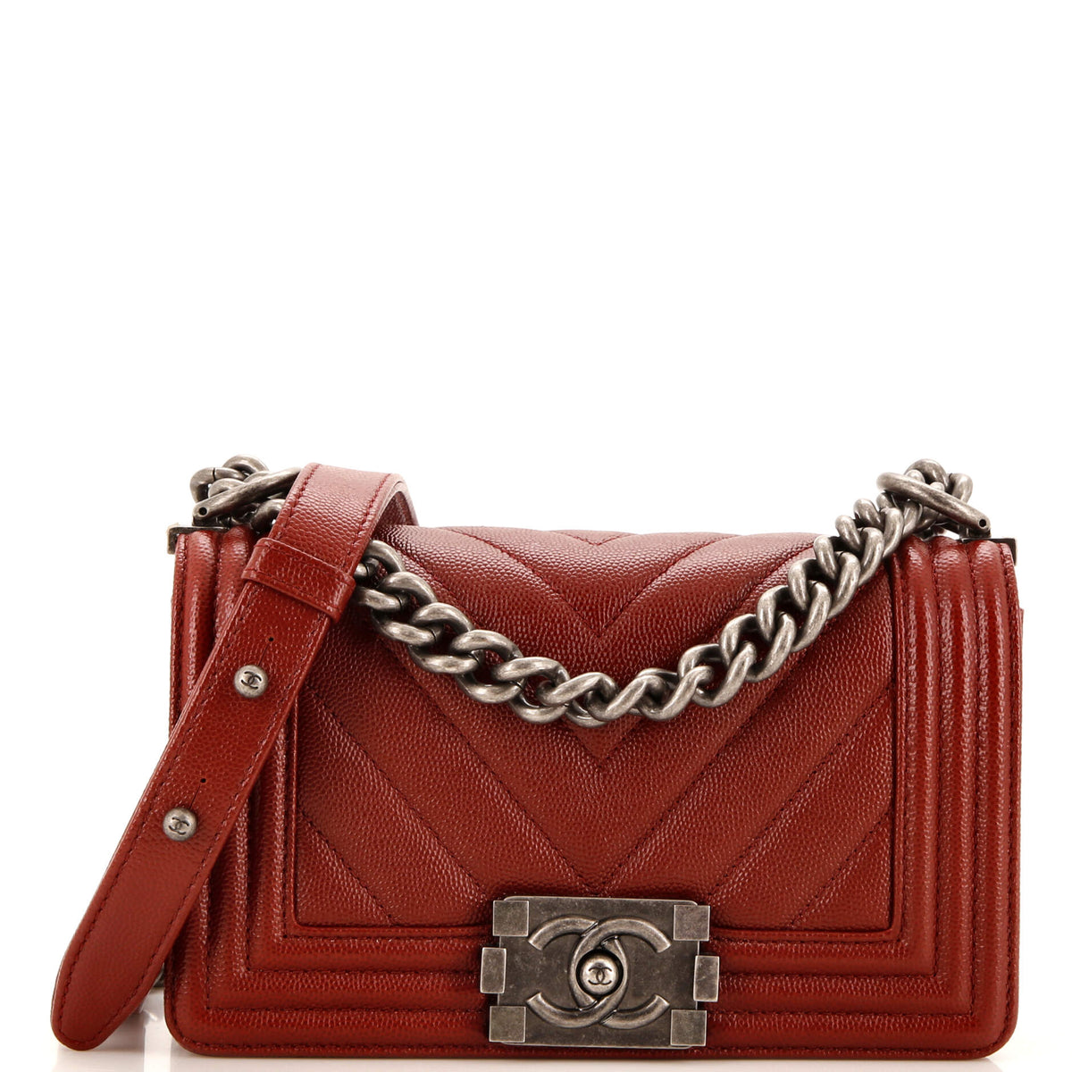 Chanel CHANEL Boy Flap Bag Chevron Caviar Small