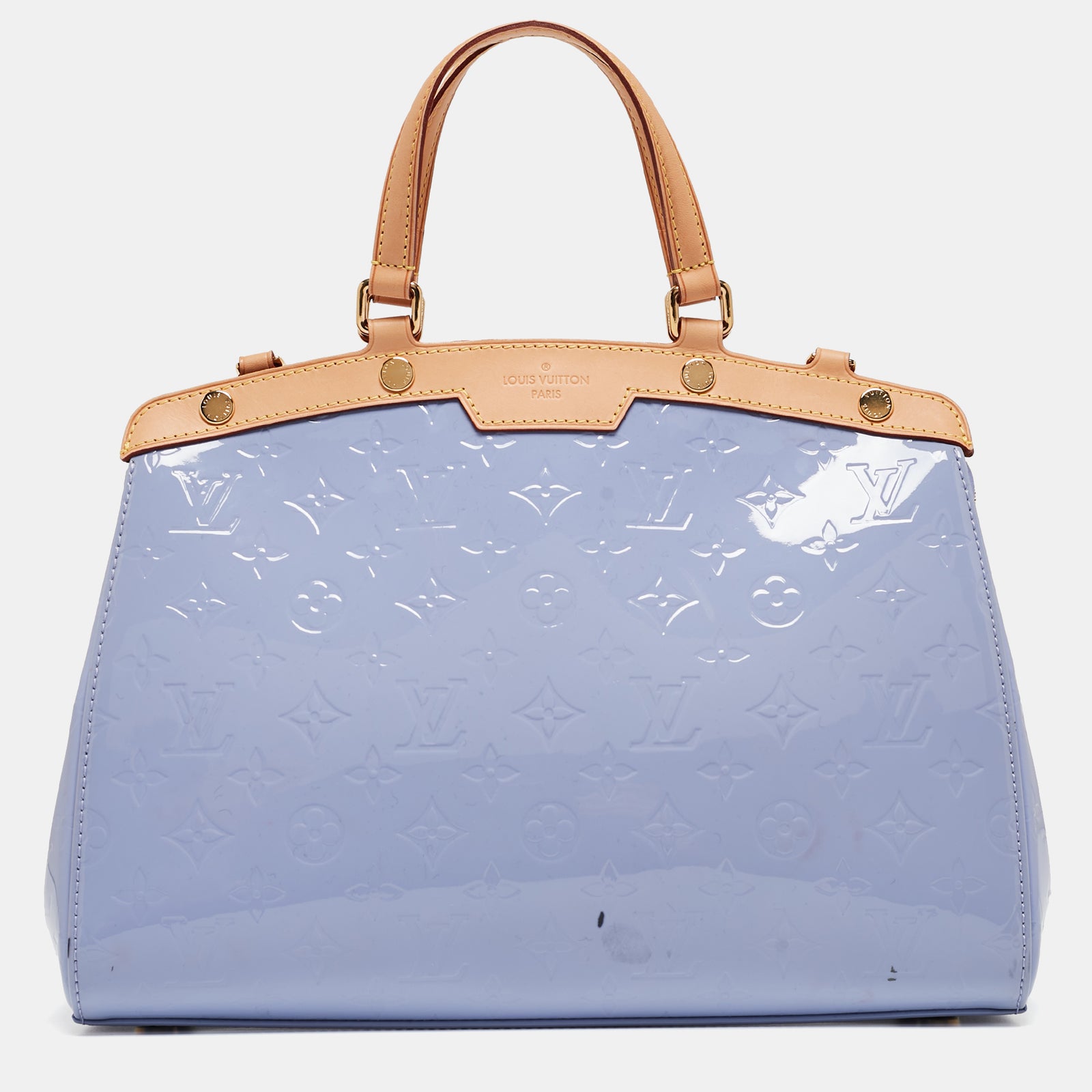 Louis Vuitton Lilafarbene Vernis Brea MM-Tasche mit Monogramm