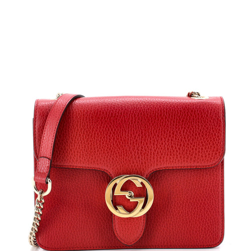 GUCCI Interlocking Shoulder Bag Leather Small