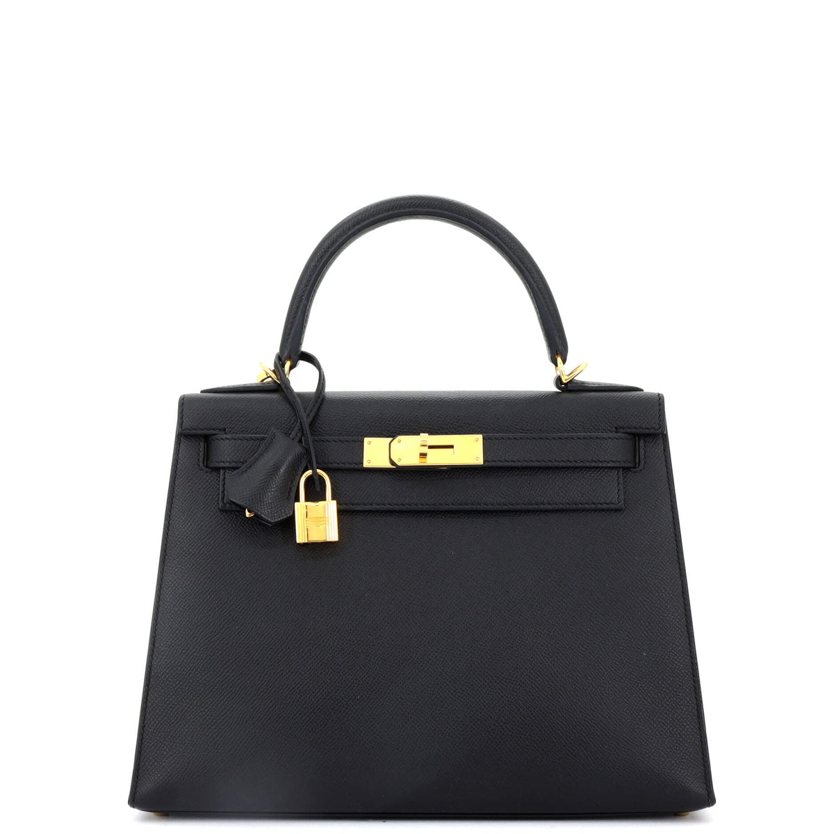 Herm?s Kelly Handbag Noir Epsom with Gold Hardware 28