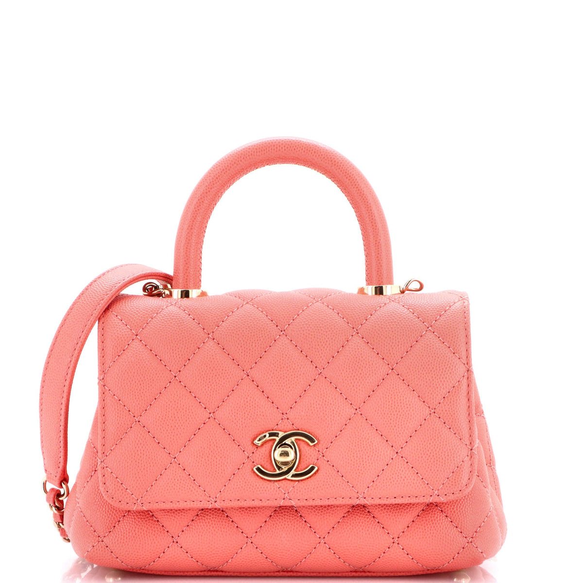 Chanel CHANEL Coco Top Handle Bag Quilted Caviar Extra Mini