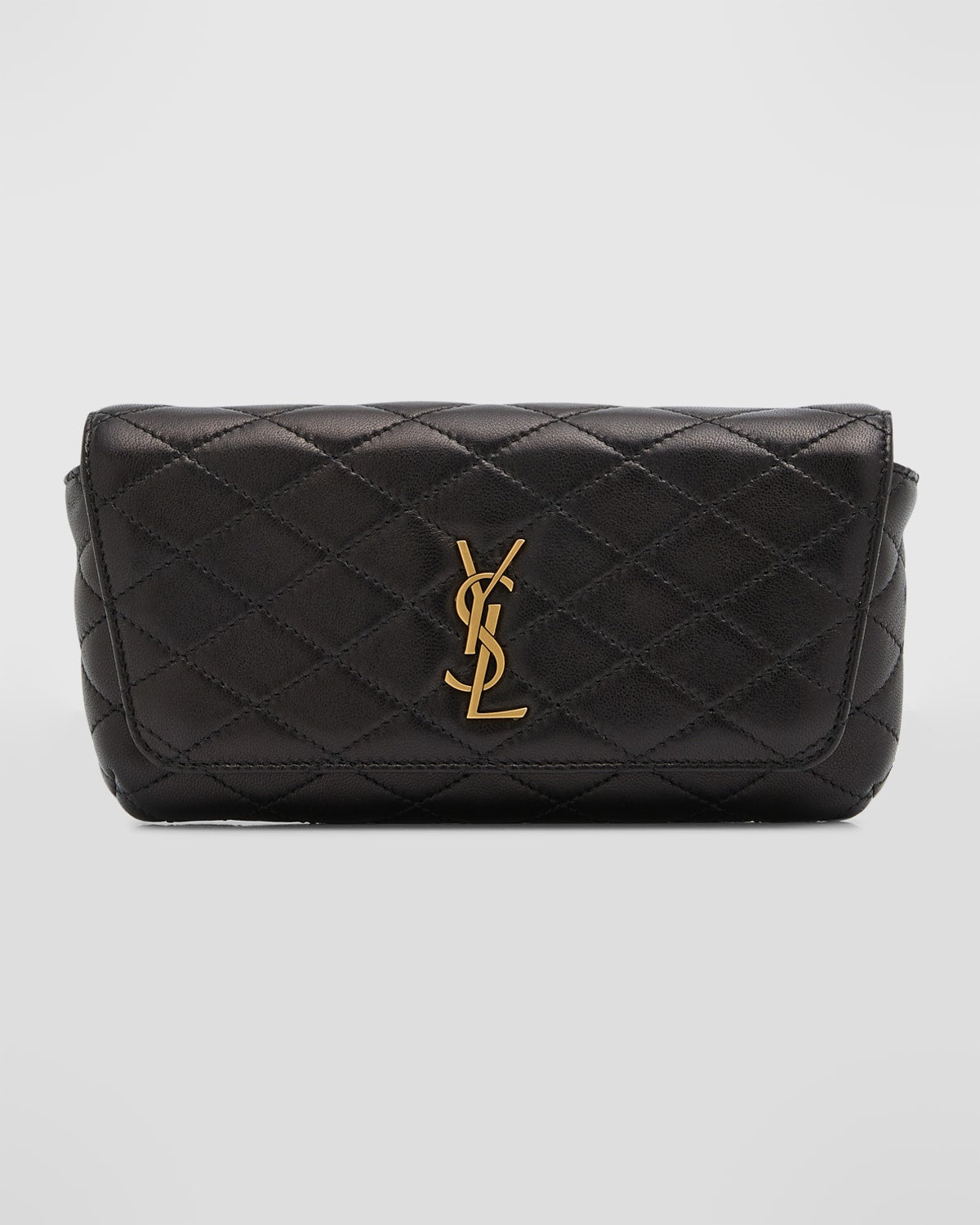 Saint Laurent Gaby Phone Holder YSL Crossbody Bag in Quilted Smooth Leather