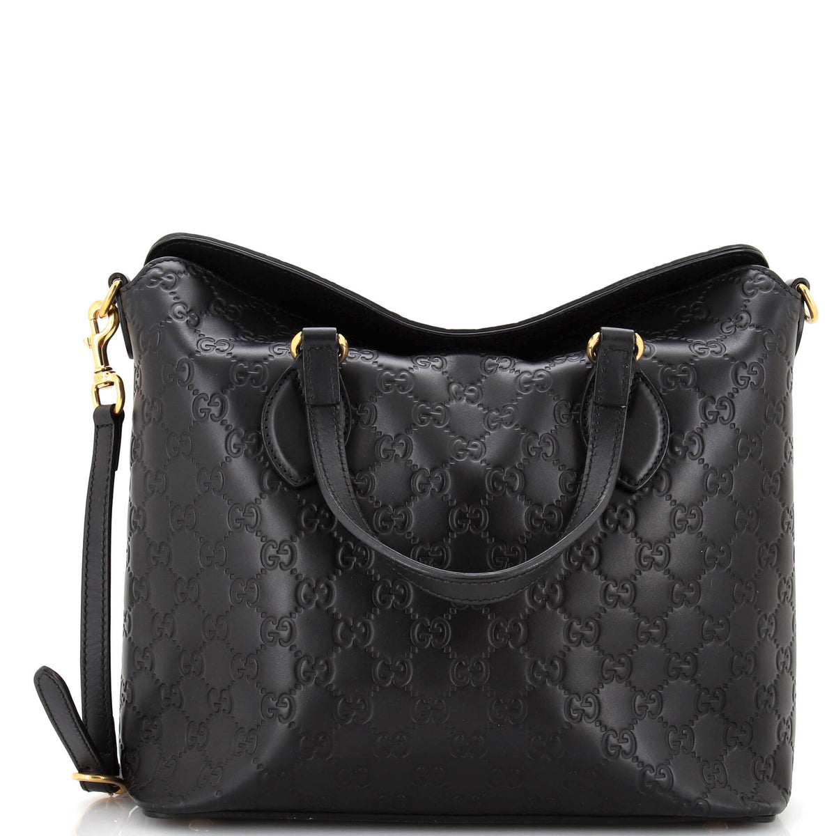 Gucci GUCCI Signature Fold Over Tote Guccissima Leather Medium