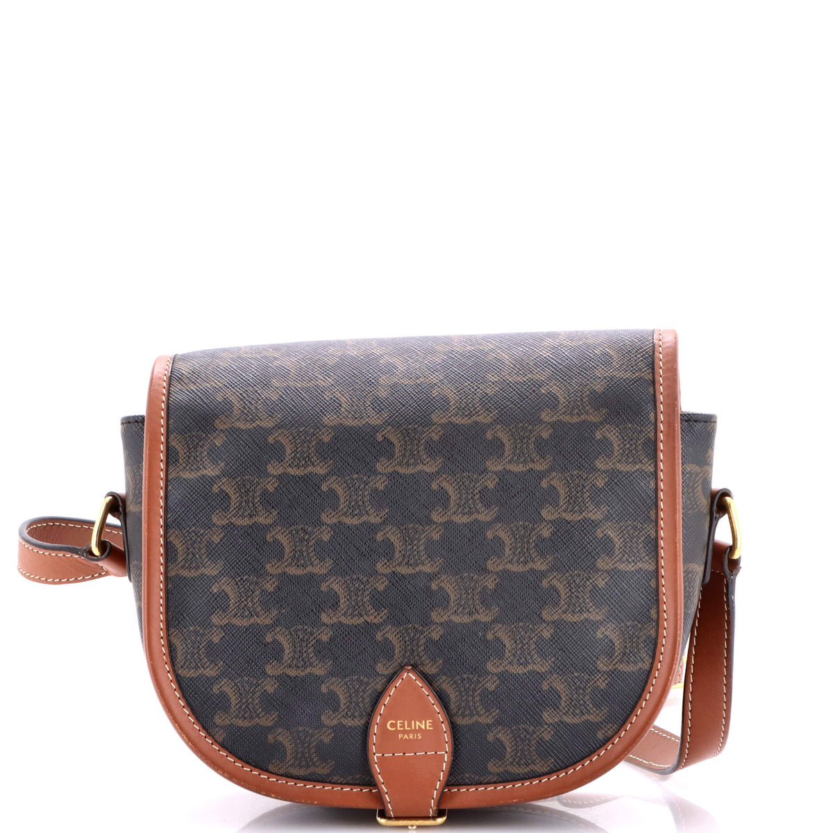 Celine CELINE Folco Bag Triomphe Coated Canvas Medium