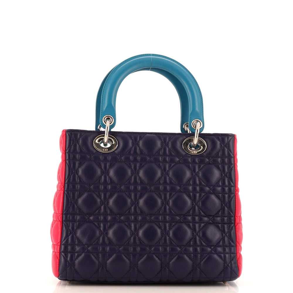 Tricolor Lady Dior Bag Cannage Quilt Lambskin Medium