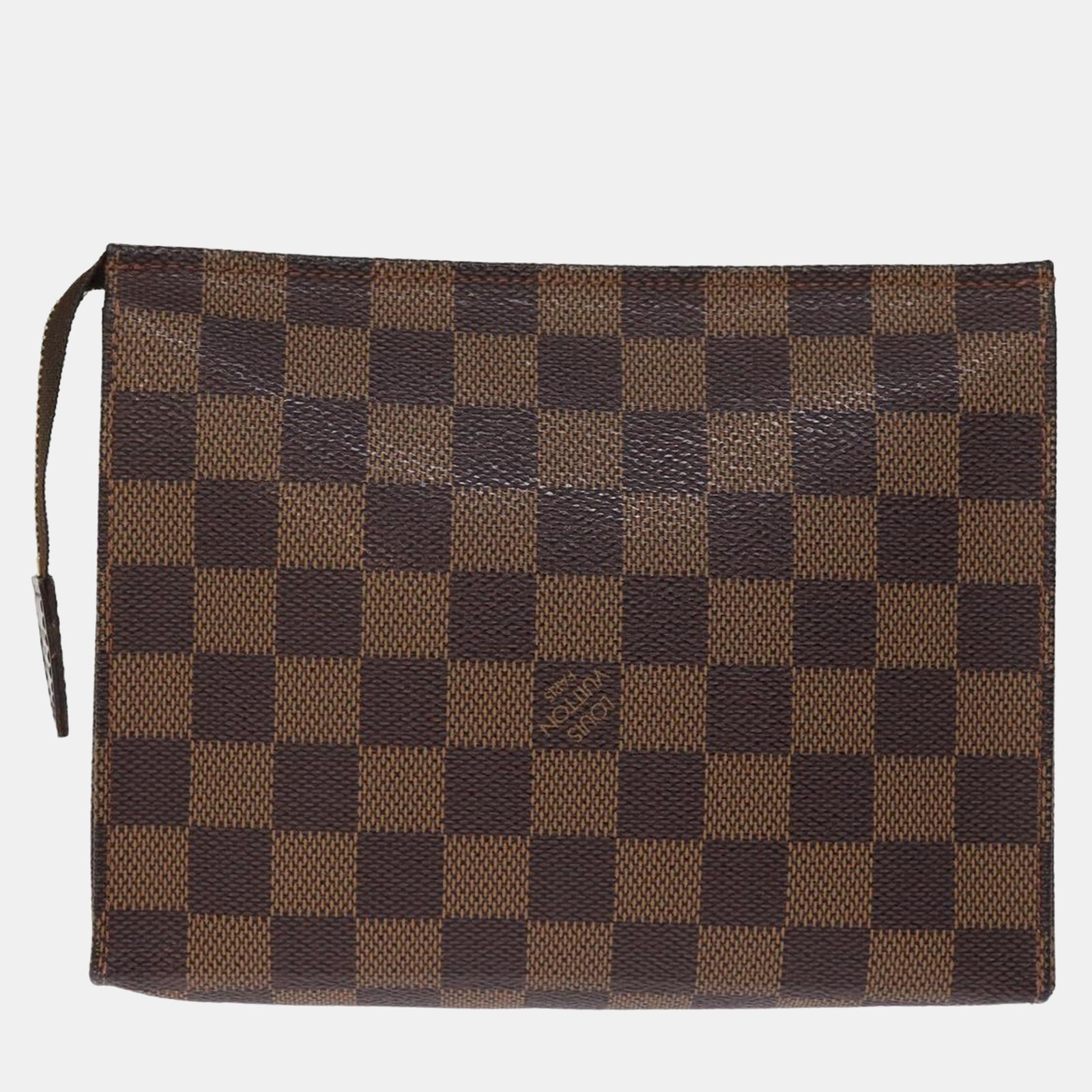 Louis Vuitton Braune Damier Ebene Canvas Pochette Toiletten-Clutch