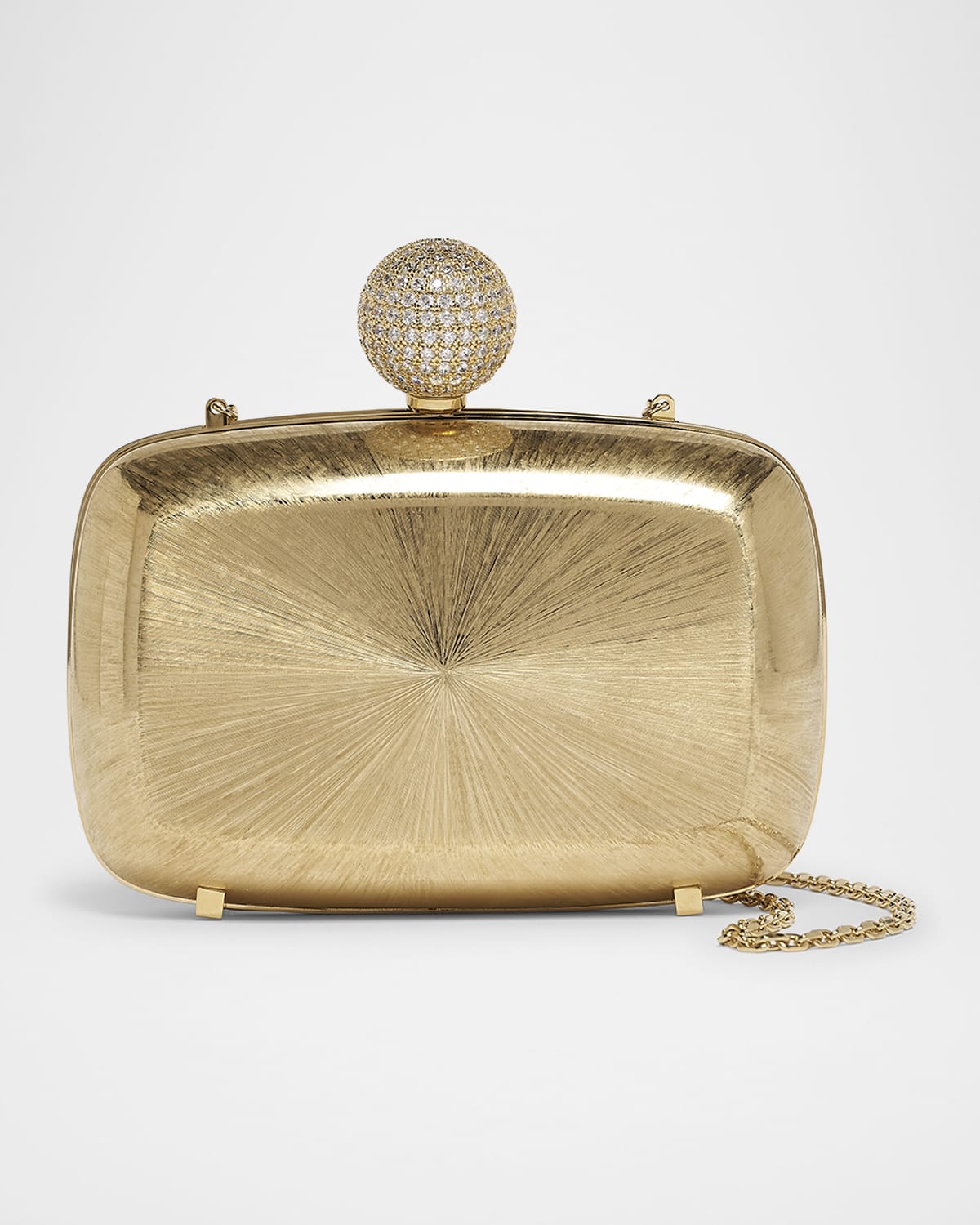 Roger Vivier Golden Strass Metal Clutch Bag