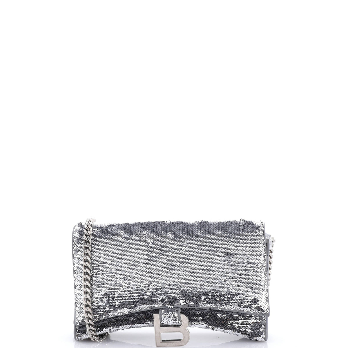 Balenciaga Hourglass Chain Wallet Leather with Sequins