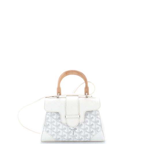 GOYARD Saigon Top Handle Bag Coated Canvas with Leather Mini