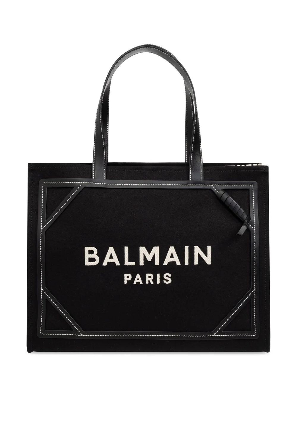Balmain Women's B-Army Meidum Shopper Bag in Ivoirenoir | DN1FF810TPAC