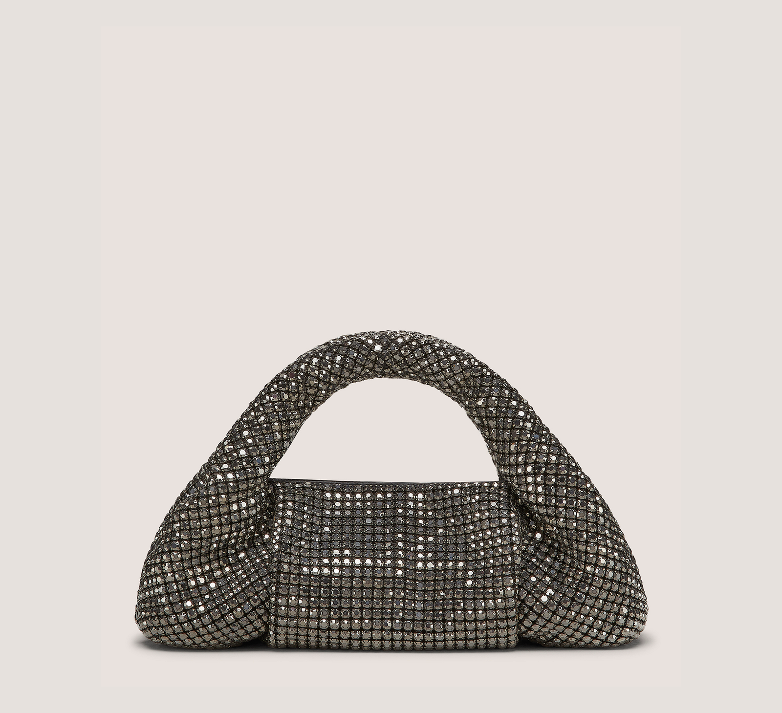 Stuart Weitzman Moda Shine Mini Tote Handbags, Jet Hematite Crystal Mesh, Size: U No Dimension