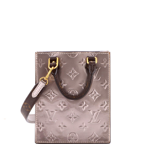 Petit Sac Plat Bag Monogram Vernis with Monogram Canvas