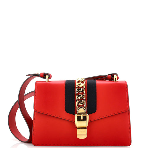 GUCCI Sylvie Shoulder Bag Leather Small