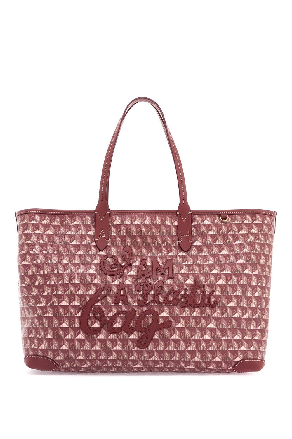 I Am A Plastic Bag Zipped Motif Tote Bag