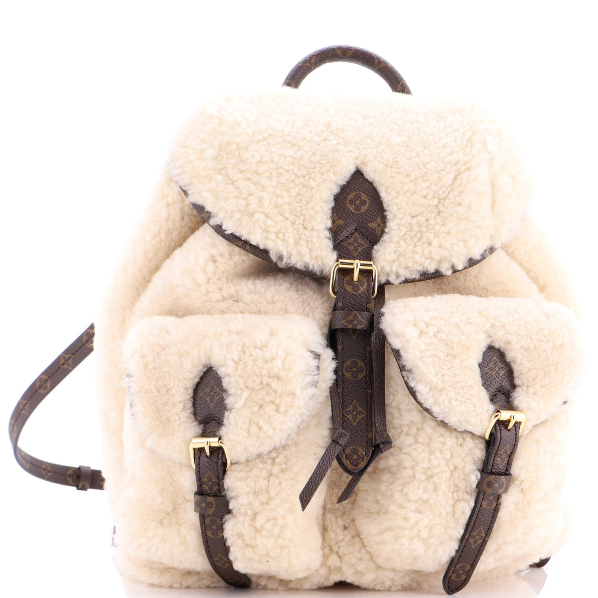 Louis Vuitton LV Ski Backpack Shearling and Monogram Canvas