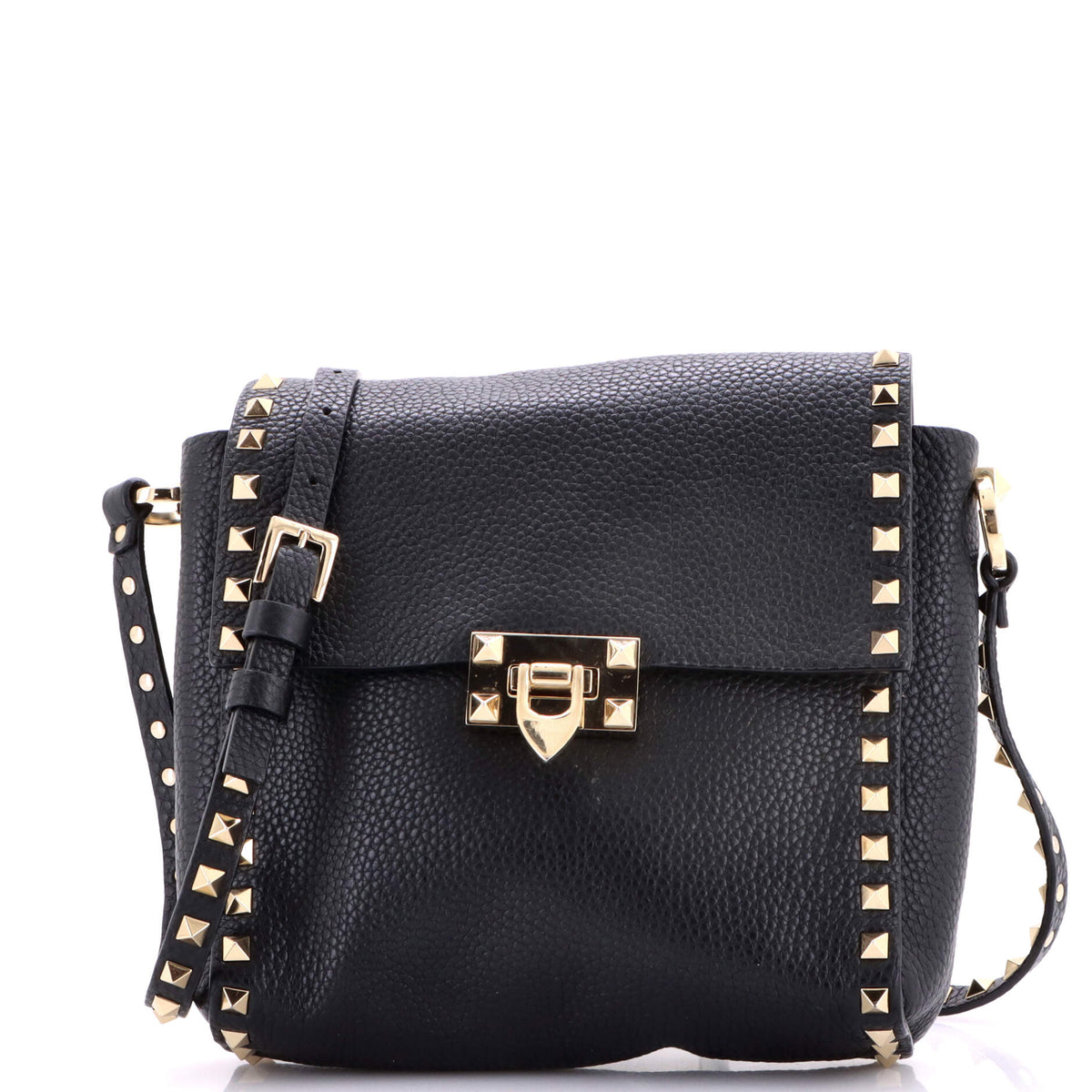 Valentino VALENTINO GARAVANI Rockstud Vertical Crossbody Bag Leather Small