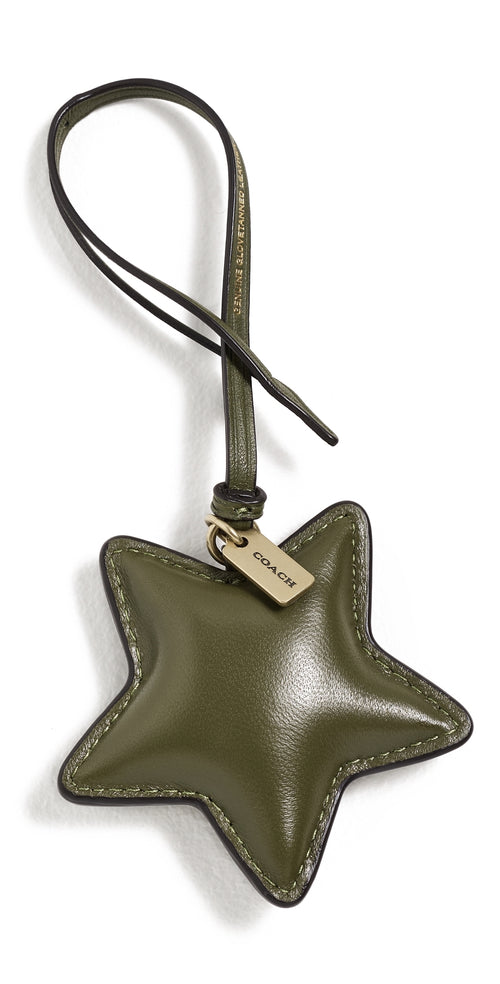 Puffy Star Leather Bag Charm Olive One Size