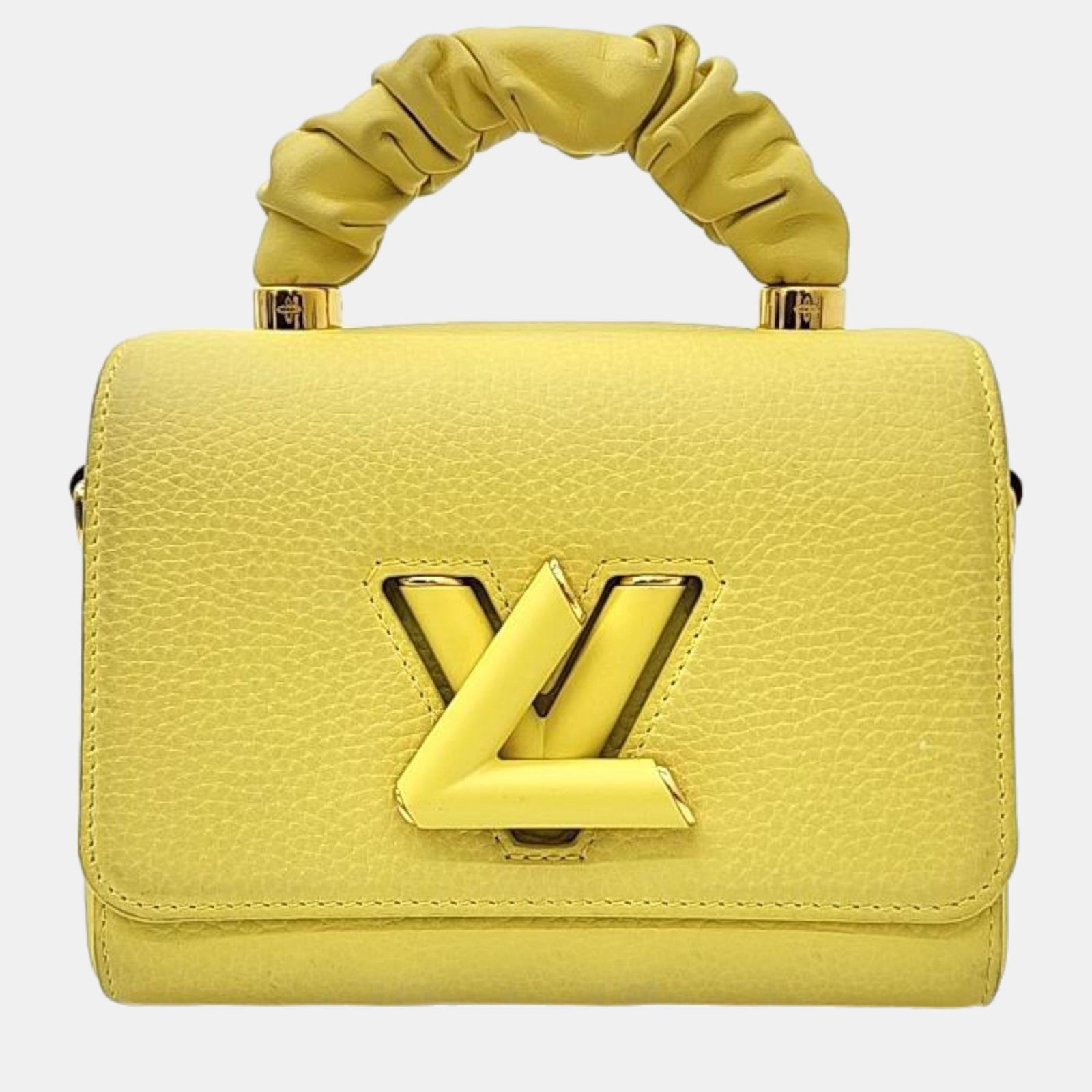 Louis Vuitton Sac à main en cuir jaune Twist PM avec poignée sur le dessus