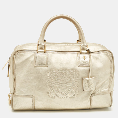 Gold Leather Amazona 36 Satchel