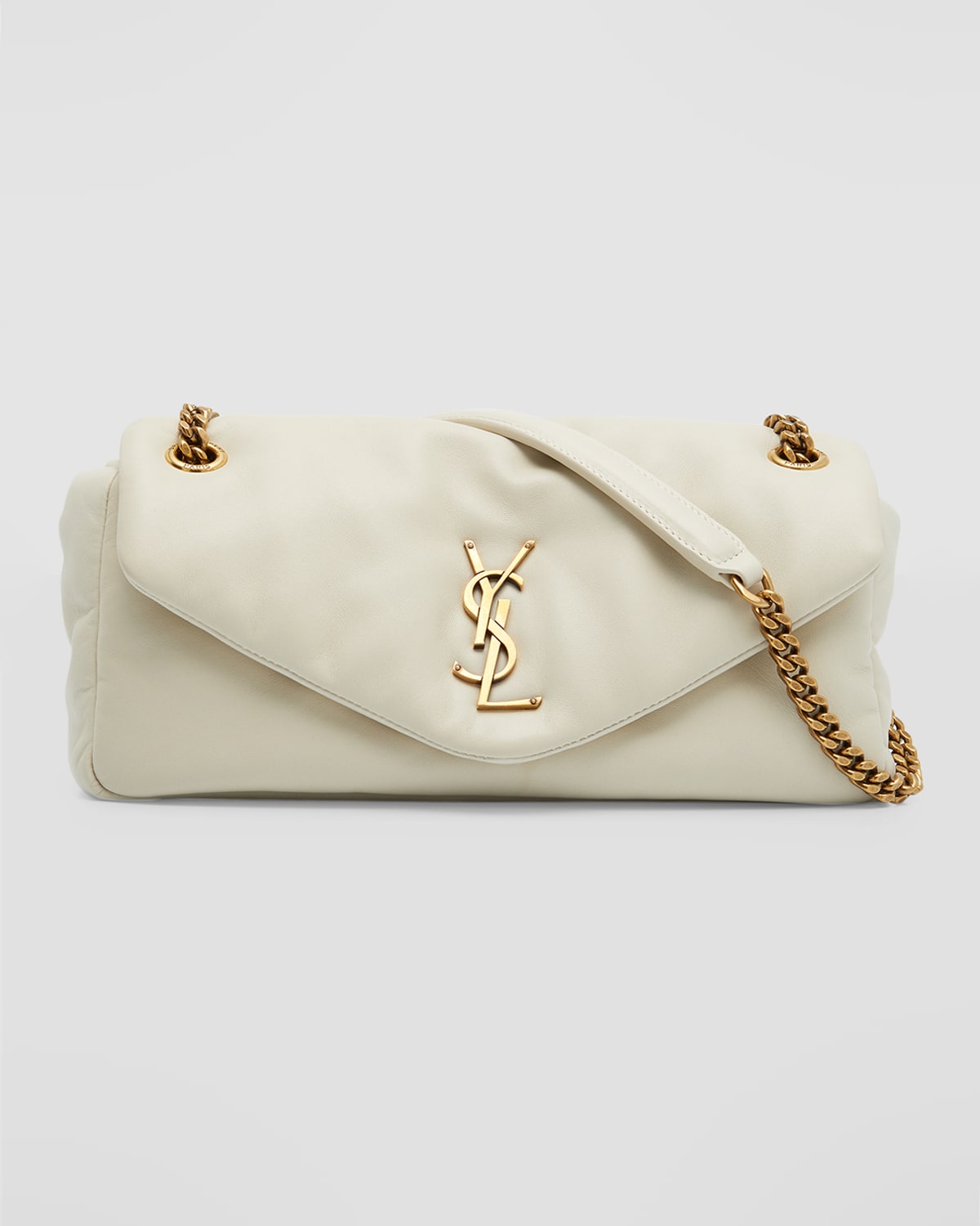 Saint Laurent Calypso Small YSL Shoulder Bag in Smooth Padded Leather