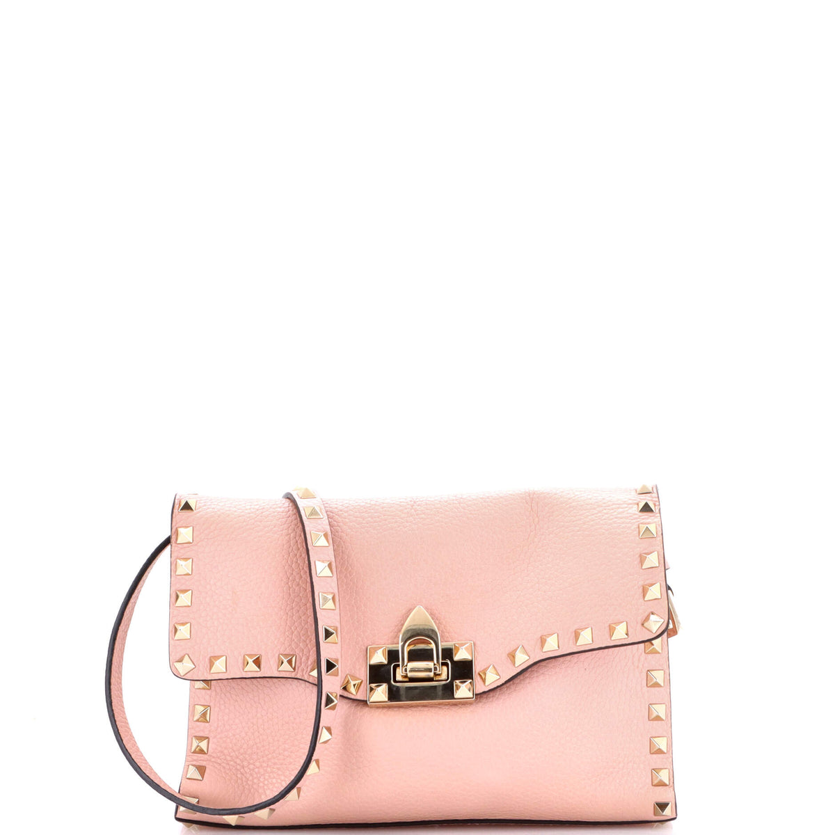 Valentino VALENTINO GARAVANI Rockstud Flip Lock Flap Bag Leather Medium