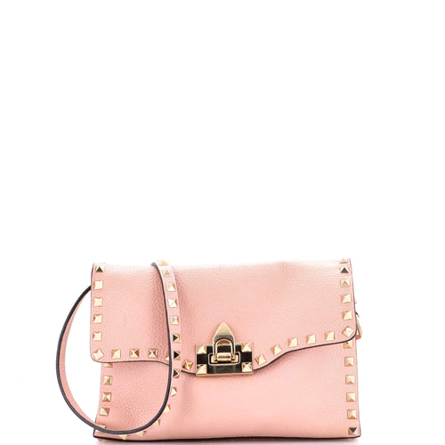 VALENTINO GARAVANI Rockstud Flip Lock Flap Bag Leather Medium