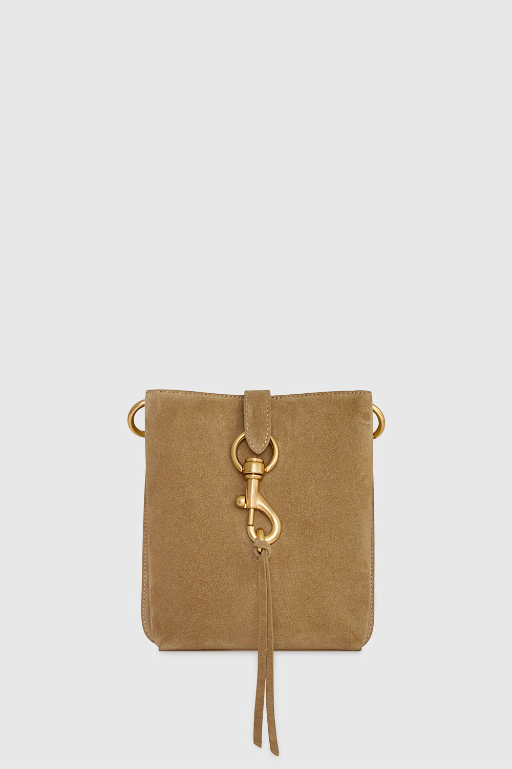 Rebecca Minkoff Megan Mini Feed With Studded Strap Bag In Sesame