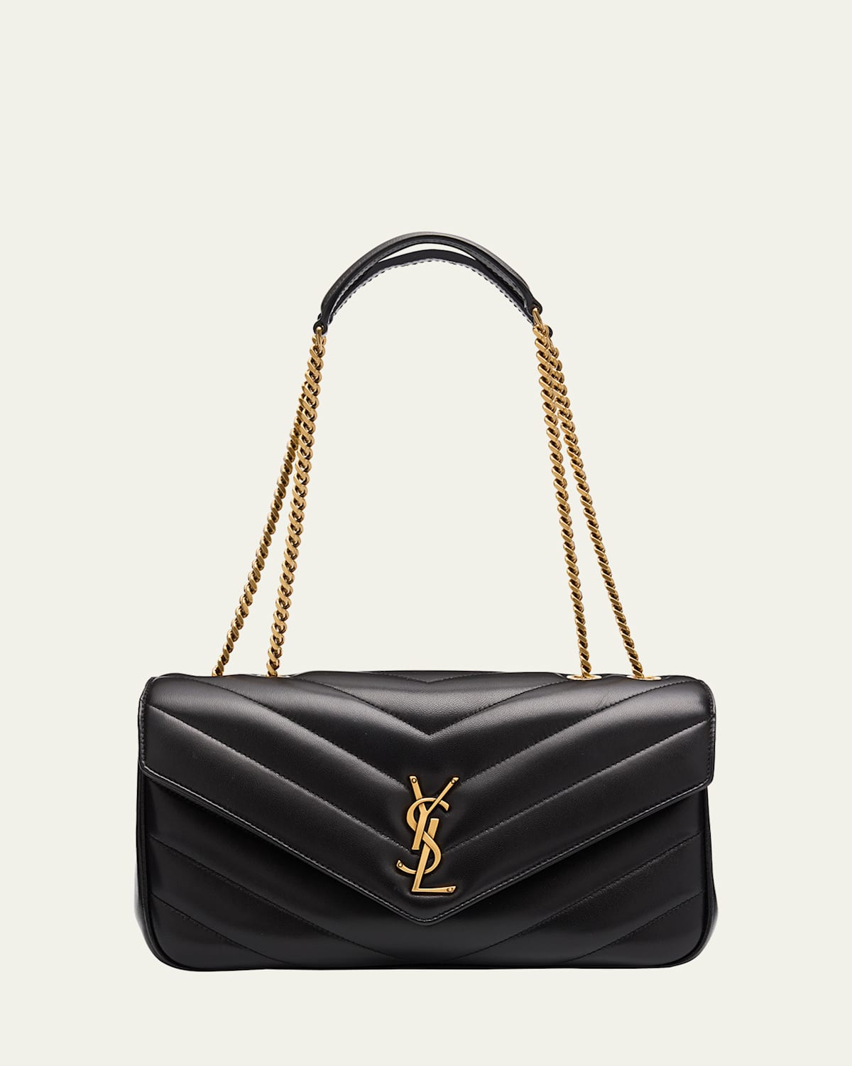 Saint Laurent Loulou Medium YSL Chain Shoulder Bag in Quilted Leather
