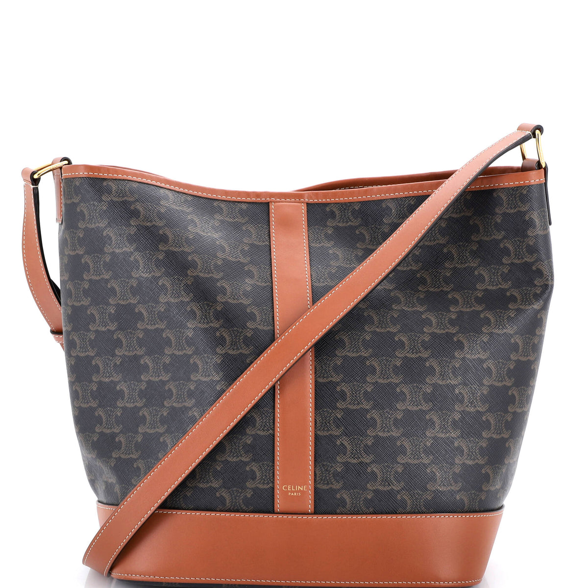 Celine CELINE Bucket Bag Triomphe Coated Canvas Medium
