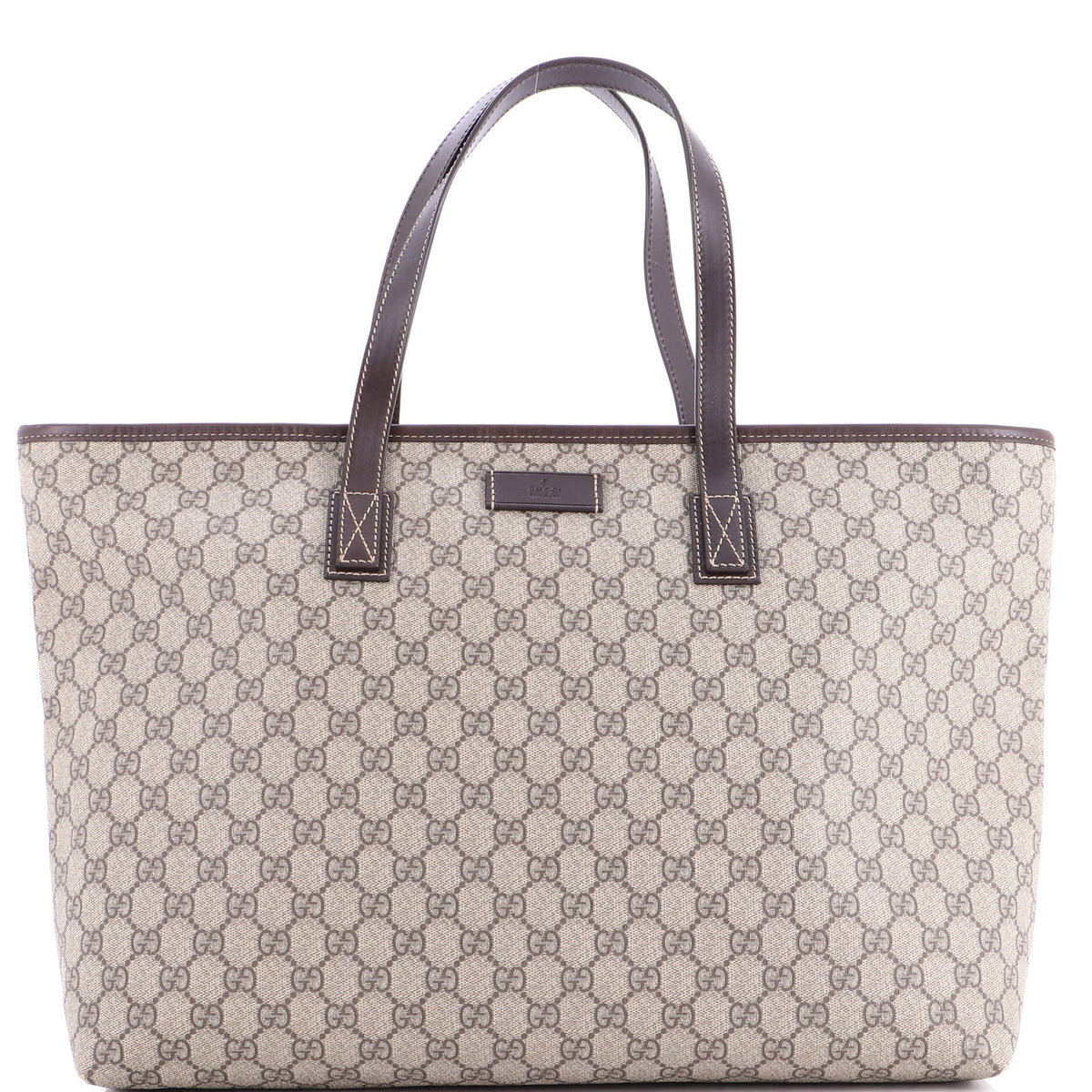 Gucci GUCCI Plus Tote GG Coated Canvas with Leather Large