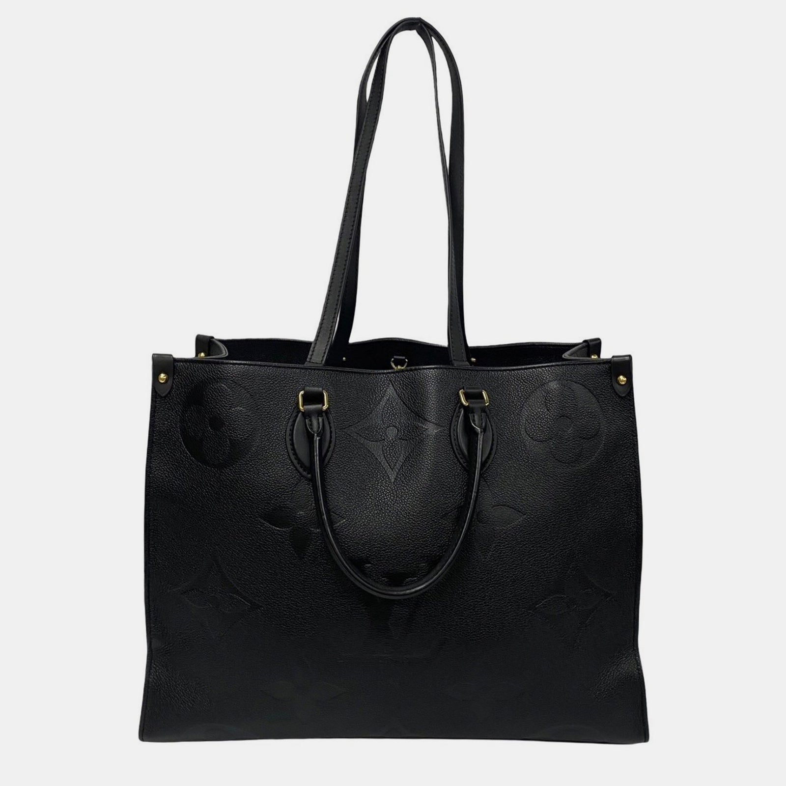 Louis Vuitton Sac fourre-tout Onthego GM en cuir noir monogrammé Empreinte