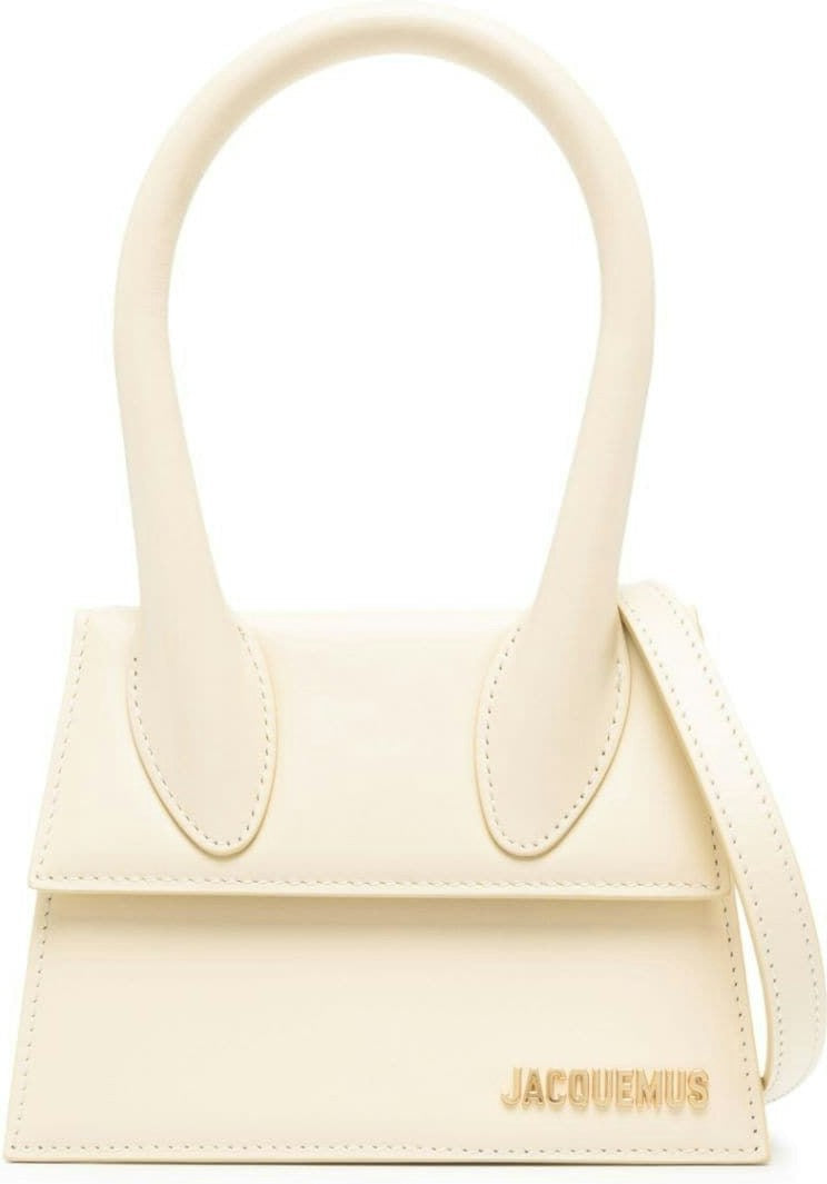 Jacquemus Women's Le Chiquito Moyen Leather Handbag in Ivory | 22E213BA0023060 Color 120
