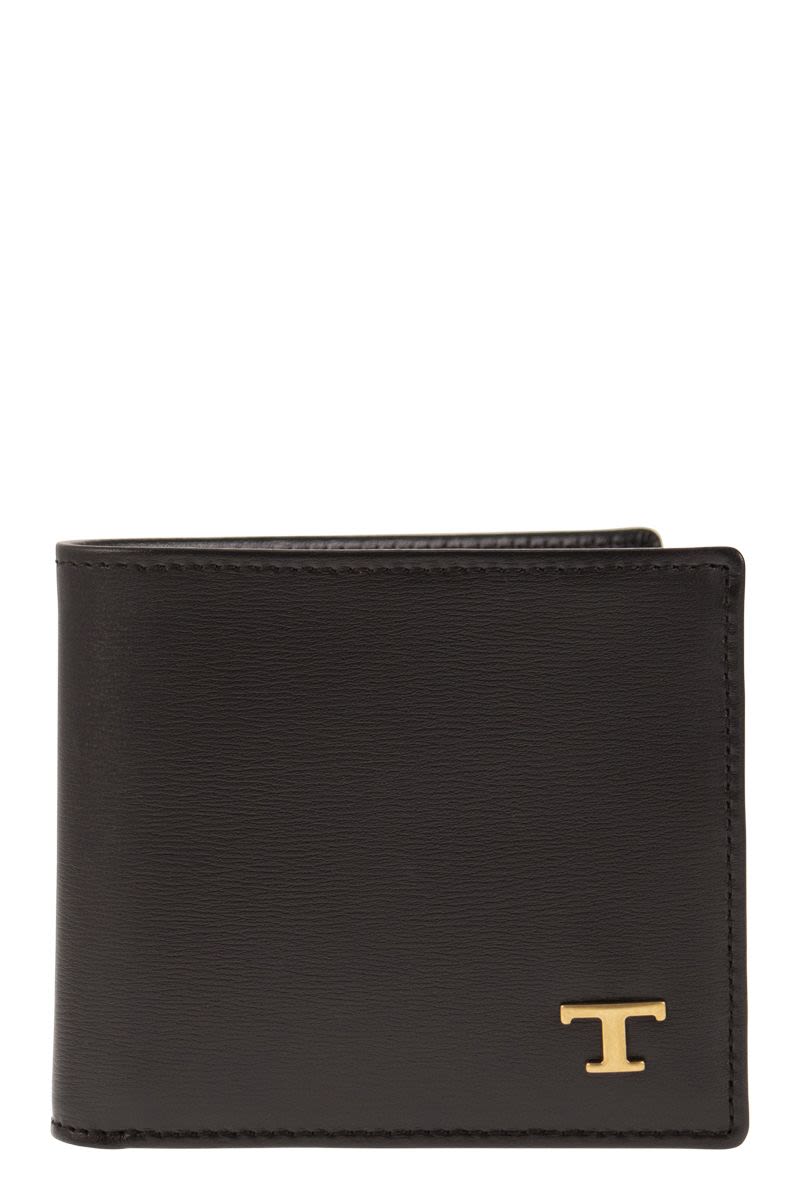 Tod's Men's Leather Wallet With Logo in Tobacco | XAMTSYC0300RLO