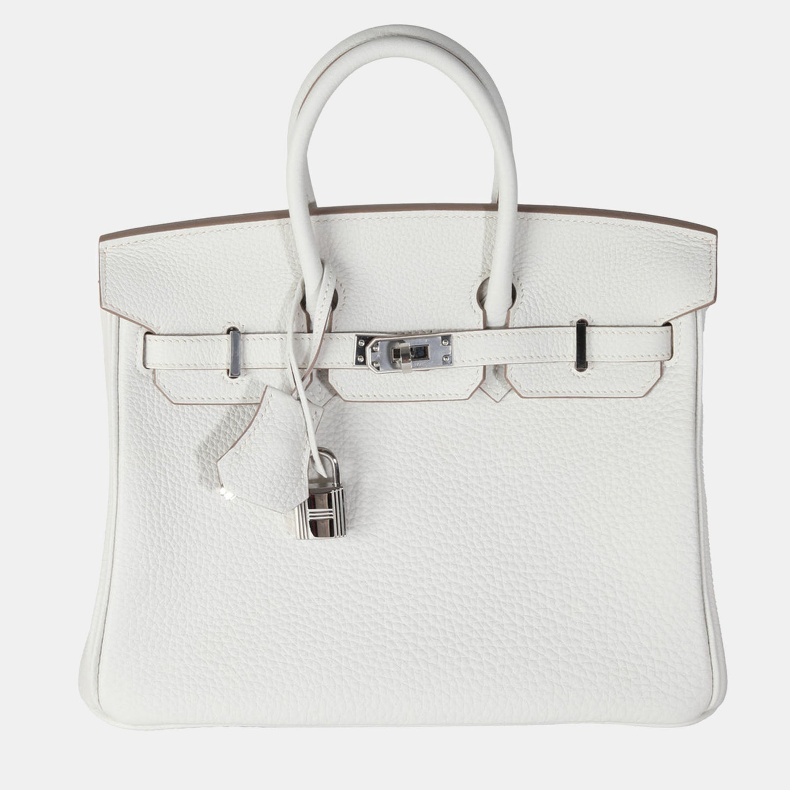 Herm?s Sac à main Togo Birkin 25 PHW Gris Pale