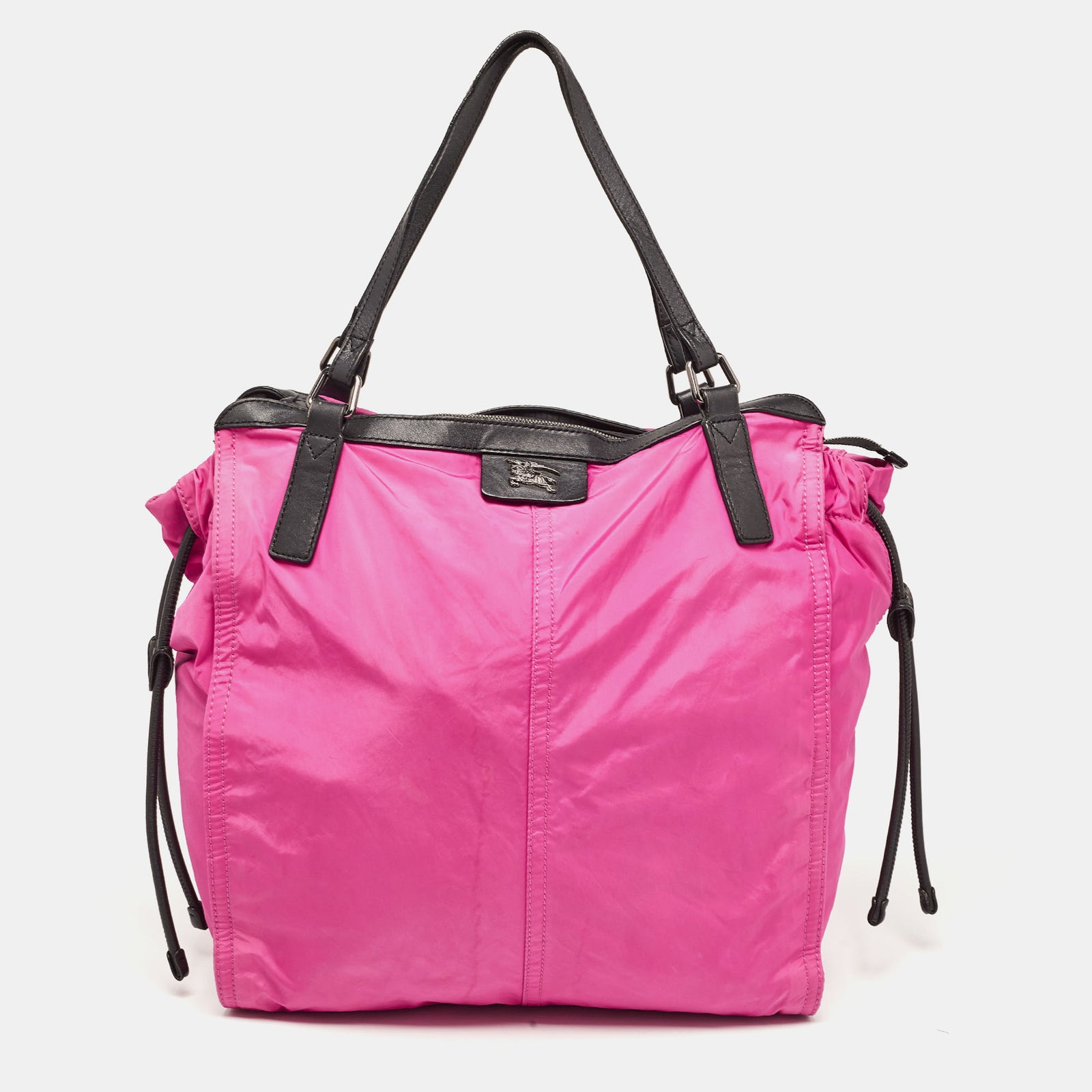 Burberry Magenta Nylon and Leather Buckleigh Tote