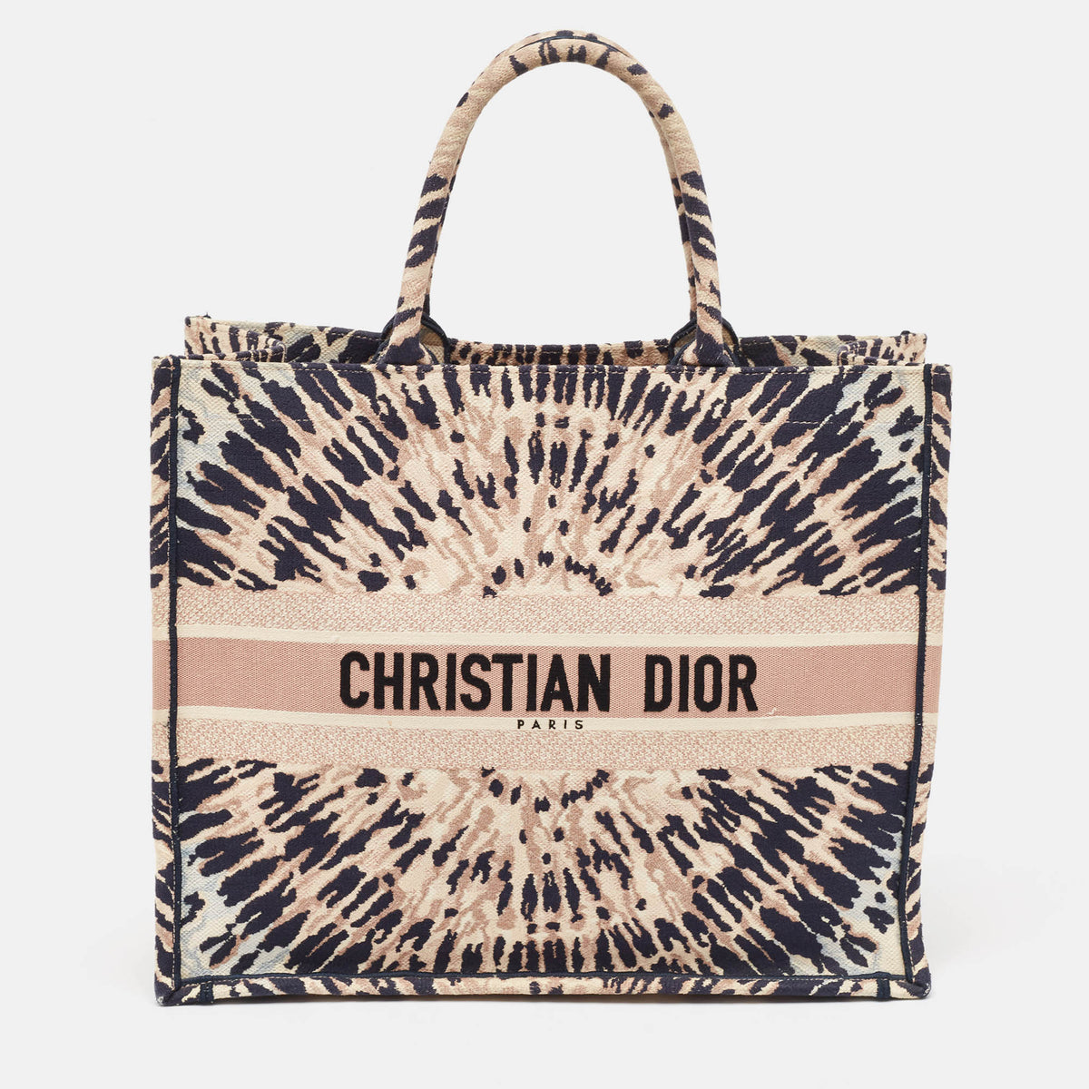 Dior Multicolor Canvas Tie & Embroidered Book Tote