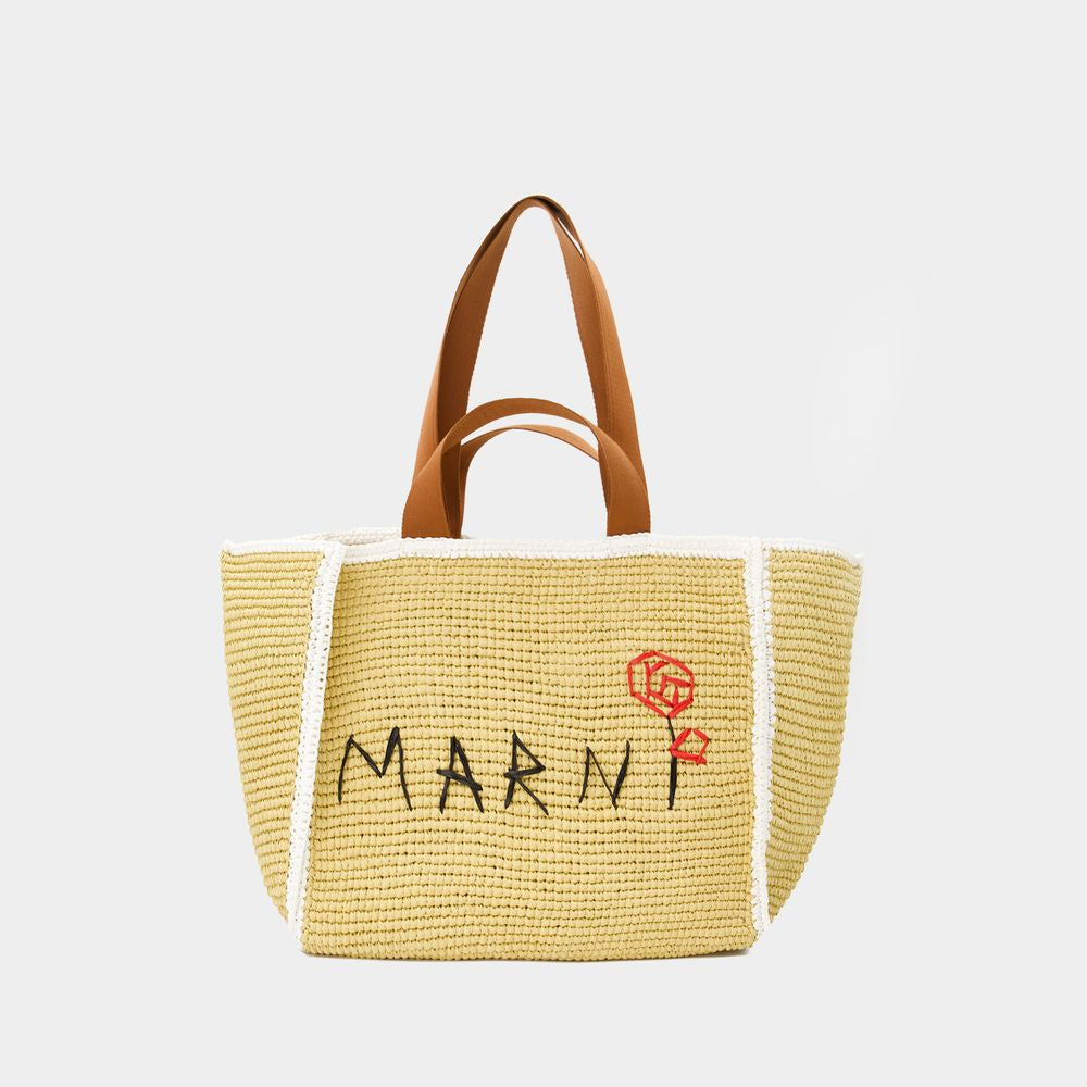 Marni Women's Medium Sillo Tote Bag in Beige | SHMP0122L0P6769
