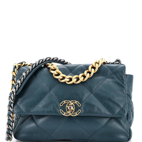 CHANEL 19 Flap Bag Quilted Leather Large