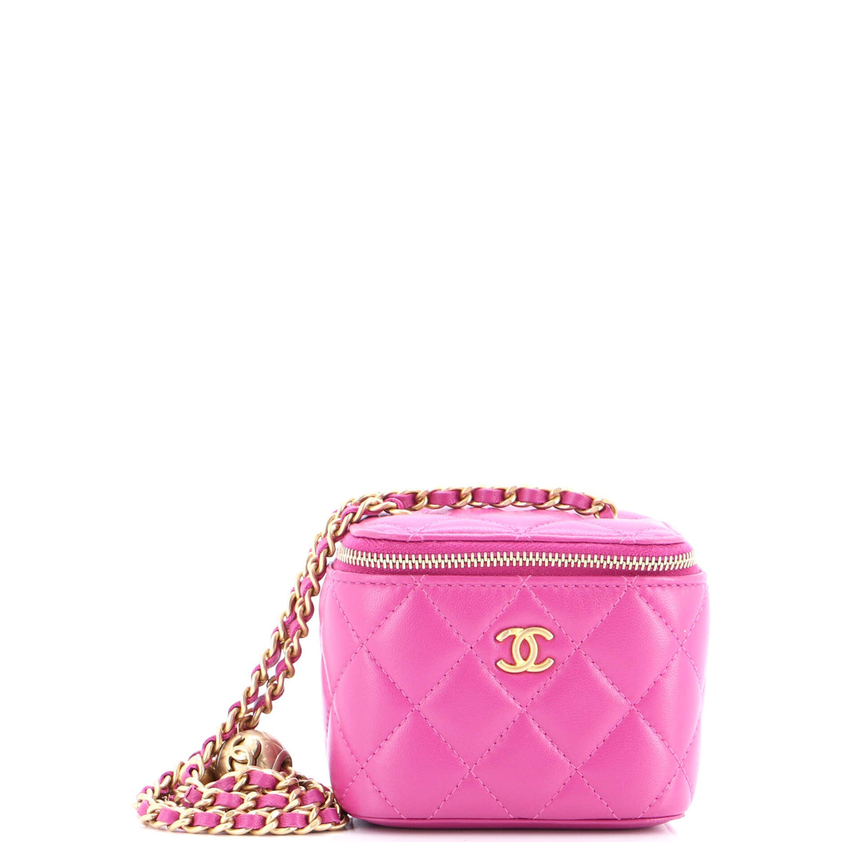 Chanel CHANEL Pearl Crush Vanity Case with Chain Quilted Lambskin Mini