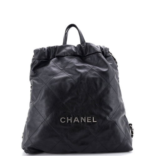 CHANEL 22 Chain Backpack Quilted Calfskin Large
