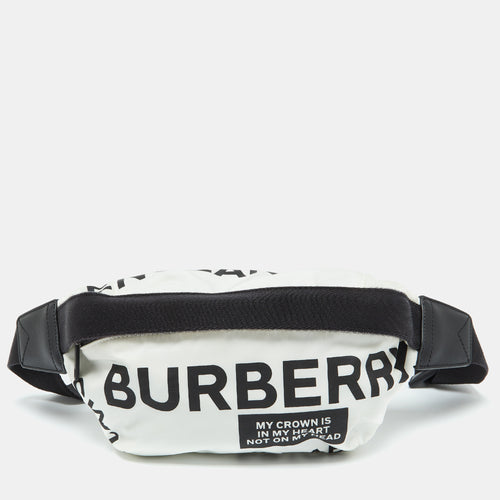White Fabric Sonny Medium Logo Belt Bag
