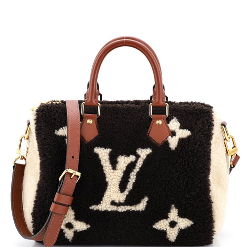 Speedy Bandouliere Bag Monogram Giant Teddy Fleece 25