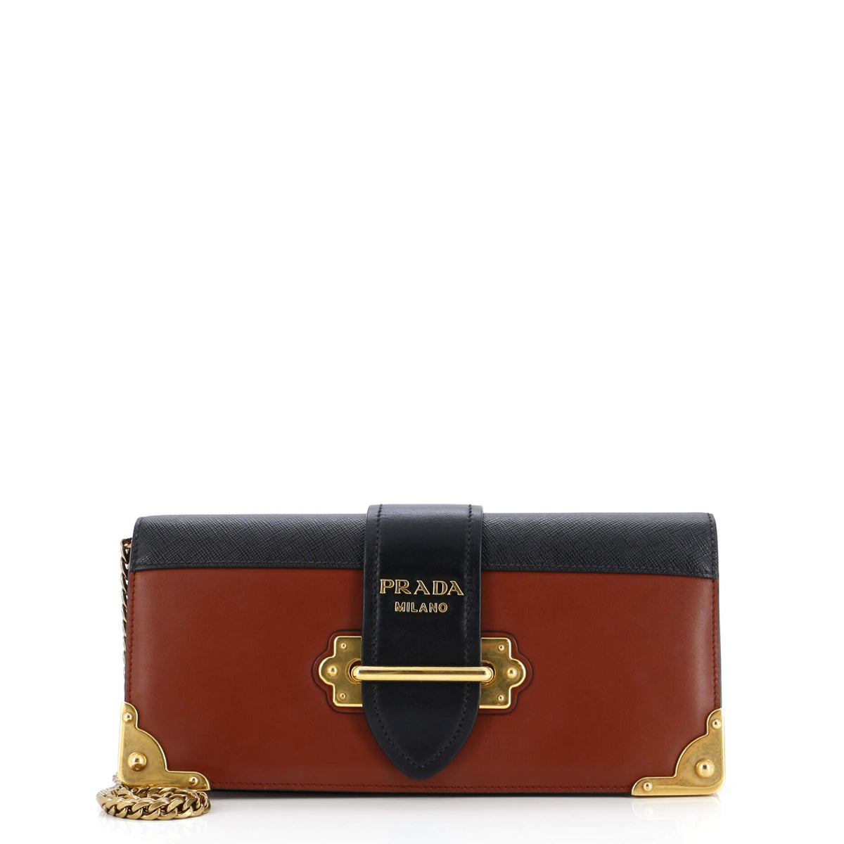 Prada PRADA Cahier Chain Clutch City Calf and Saffiano