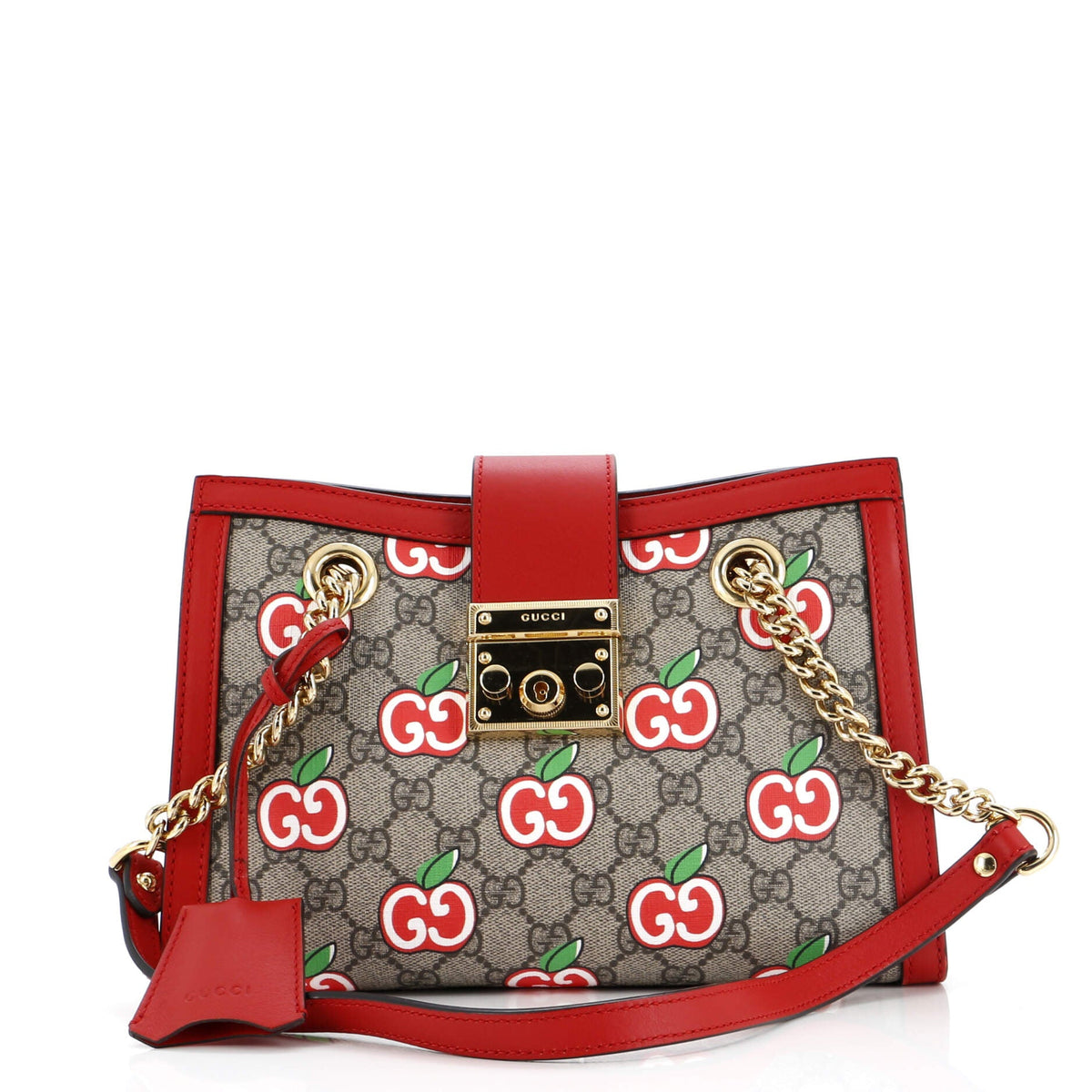 Gucci GUCCI Padlock Chain Tote Printed GG Coated Canvas Small